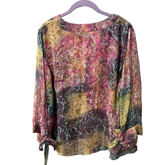 Coldwater Creek Colorful Paisley Silk Blouse - Picture 2 of 5